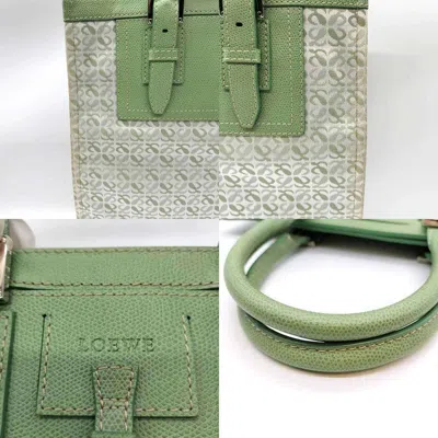 Pre-owned Loewe Green Canvas Leather Handbag Tote Bag ()