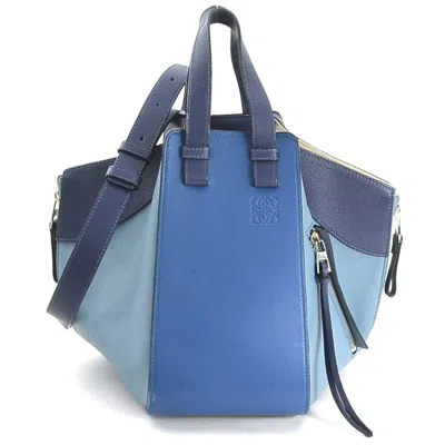 Pre-owned Loewe Hammock Blue Navy Leather Handbag Shoulder Bag ()