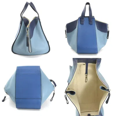 Pre-owned Loewe Hammock Blue Navy Leather Handbag Shoulder Bag ()