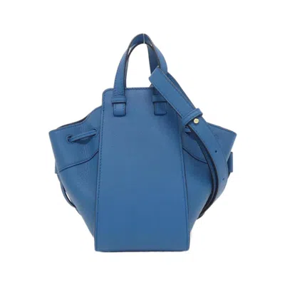 Pre-owned Loewe Hammock Blue Leather Shoulder Bag ()