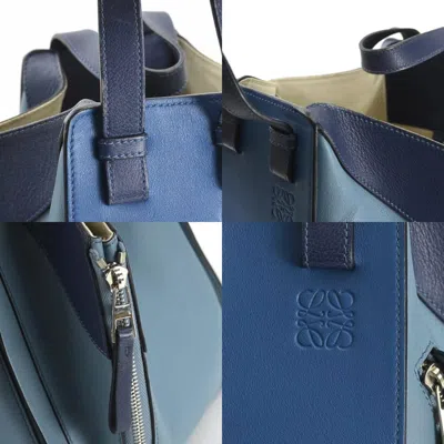 Pre-owned Loewe Hammock Blue Navy Leather Handbag Shoulder Bag ()