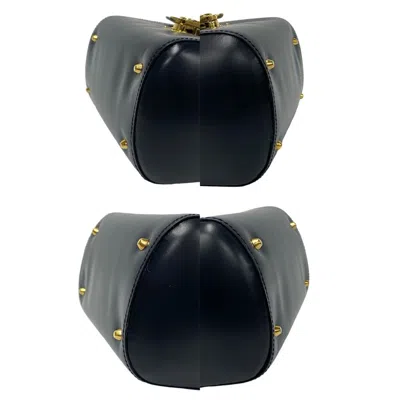 Pre-owned Loewe Navy Leather Boston Bag Handbag () In Blue