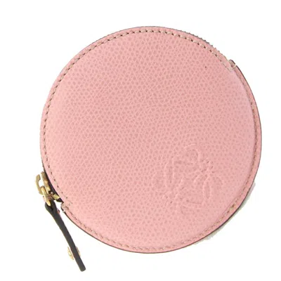 Pre-owned Loewe Pink Leather Coin Purse/coin Case ()