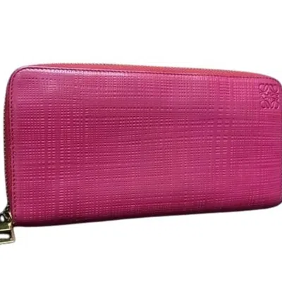 Pre-owned Loewe Pink Leather Coin Purse/coin Case ()