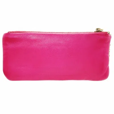Pre-owned Loewe Pink Leather Coin Purse/coin Case ()