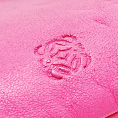 Pre-owned Loewe Pink Leather Coin Purse/coin Case ()