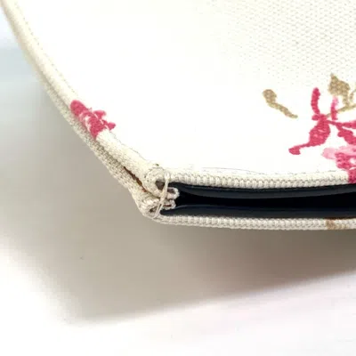 Pre-owned Loewe Pink White Canvas Leather Shoulder Bag Tote Bag () In Multi