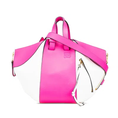 Pre-owned Loewe Pink White Leather Handbag Shoulder Bag () In Multi