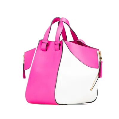 Pre-owned Loewe Pink White Leather Handbag Shoulder Bag () In Multi