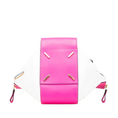 Pre-owned Loewe Pink White Leather Handbag Shoulder Bag () In Multi