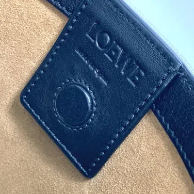 Pre-owned Loewe Pink White Canvas Leather Shoulder Bag Tote Bag () In Multi