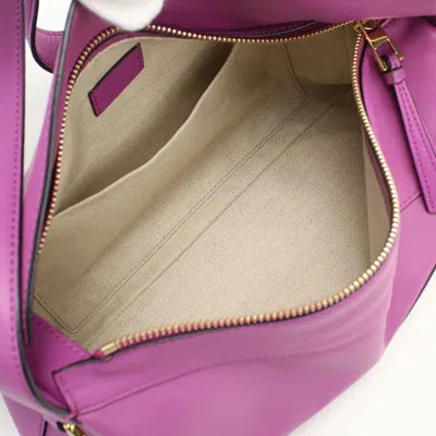 Pre-owned Loewe Purple Leather Shoulder Bag ()