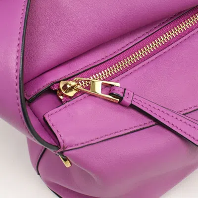 Pre-owned Loewe Purple Leather Shoulder Bag ()