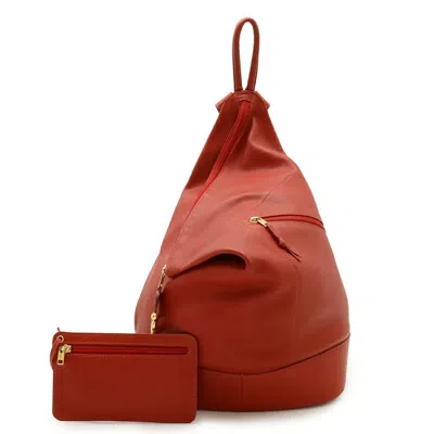 Pre-owned Loewe Red Color Leather Backpack ()