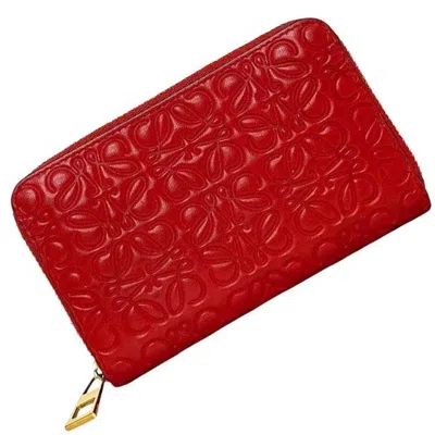 Pre-owned Loewe Red Color Leather Coin Purse/coin Case ()