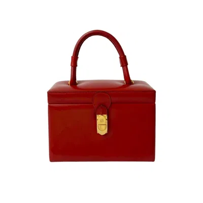 Pre-owned Loewe Red Color Leather Handbag Vanity Bag ()
