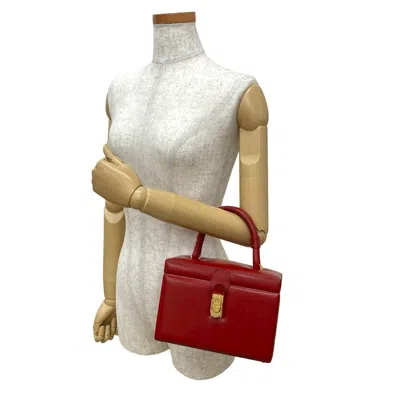 Pre-owned Loewe Red Color Leather Handbag Vanity Bag ()