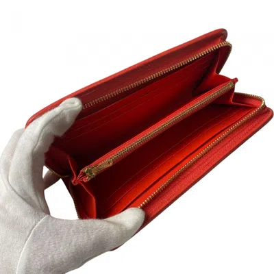Pre-owned Loewe Red Color Leather Long Wallet (bi-fold) ()