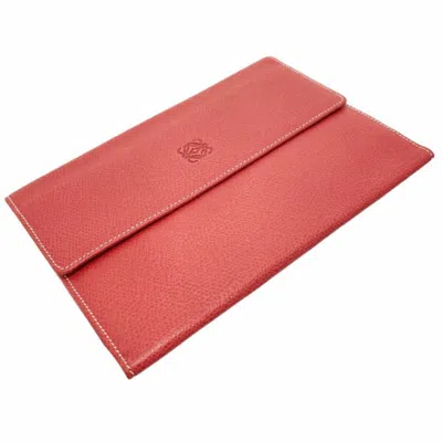 Pre-owned Loewe Red Color Leather Long Wallet (tri-fold) ()