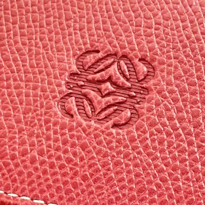 Pre-owned Loewe Red Color Leather Long Wallet (tri-fold) ()