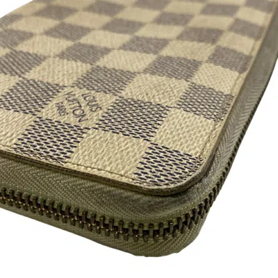 Pre-owned Louis Vuitton Azur Beige Leather Long Wallet (bi-fold) ()
