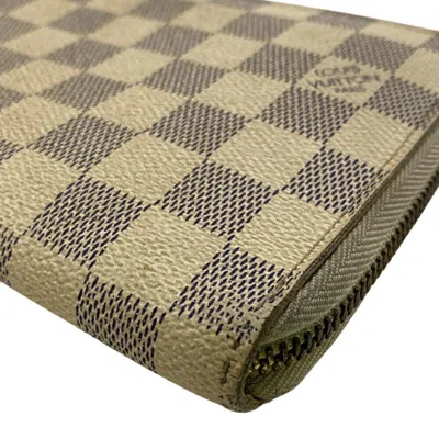 Pre-owned Louis Vuitton Azur Beige Leather Long Wallet (bi-fold) ()