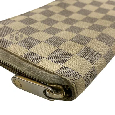 Pre-owned Louis Vuitton Azur Beige Leather Long Wallet (bi-fold) ()