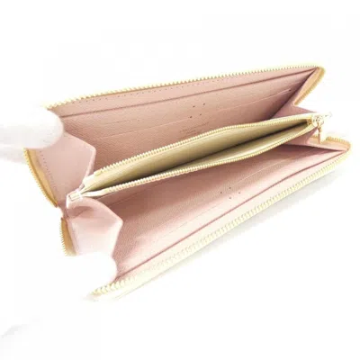 Pre-owned Louis Vuitton Azur Rose Ballerine Coated Canvas Long Wallet (bi-fold) ()