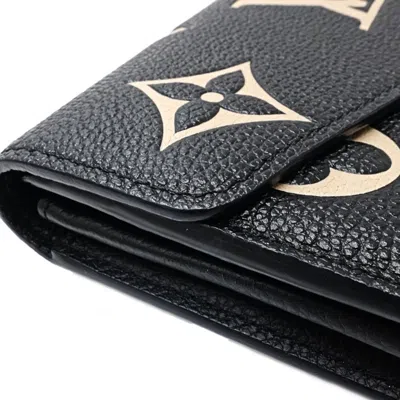 Pre-owned Louis Vuitton Beige Black Monogram Empreinte Long Wallet (bi-fold) () In Multi