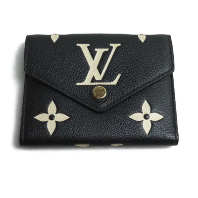 Pre-owned Louis Vuitton Beige Black Monogram Empreinte Wallet (tri-fold) () In Multi