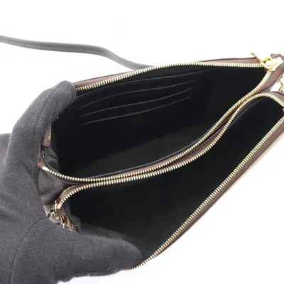 Pre-owned Louis Vuitton Beige Brown Monogram Coated Canvas Pochette Shoulder Bag () In Multi