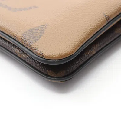 Pre-owned Louis Vuitton Beige Brown Monogram Coated Canvas Pochette Shoulder Bag () In Multi