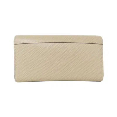 Pre-owned Louis Vuitton Beige Leather Long Wallet (bi-fold) () In Sand