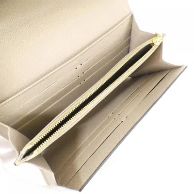 Pre-owned Louis Vuitton Beige Leather Long Wallet (bi-fold) () In Sand