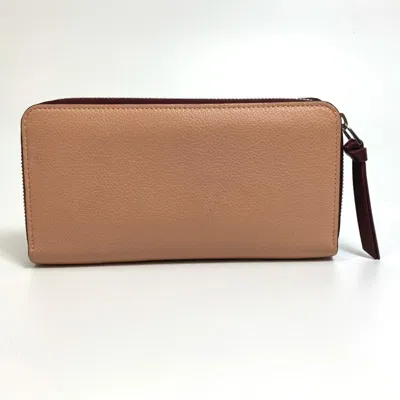 Pre-owned Louis Vuitton Beige Orange Leather Long Wallet (bi-fold) () In Multi