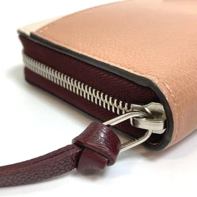Pre-owned Louis Vuitton Beige Orange Leather Long Wallet (bi-fold) () In Multi