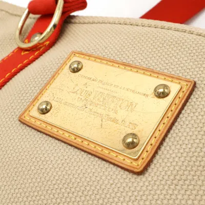 Pre-owned Louis Vuitton Beige Red Color Canvas Shoulder Bag Tote Bag () In Multi