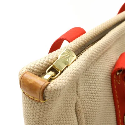 Pre-owned Louis Vuitton Beige Red Color Canvas Shoulder Bag Tote Bag () In Multi