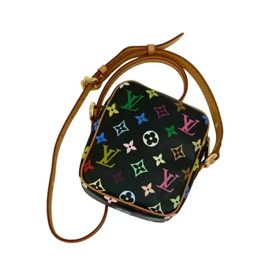 Pre-owned Louis Vuitton Black Brown Multi-color Leather Pvc Pochette Shoulder Bag ()