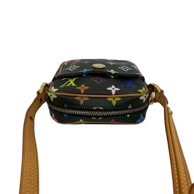 Pre-owned Louis Vuitton Black Brown Multi-color Leather Pvc Pochette Shoulder Bag ()
