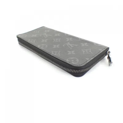 Pre-owned Louis Vuitton Black Coated Canvas Long Wallet (bi-fold) ()