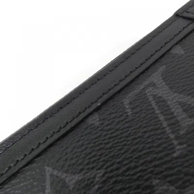 Pre-owned Louis Vuitton Black Coated Canvas Long Wallet (bi-fold) ()