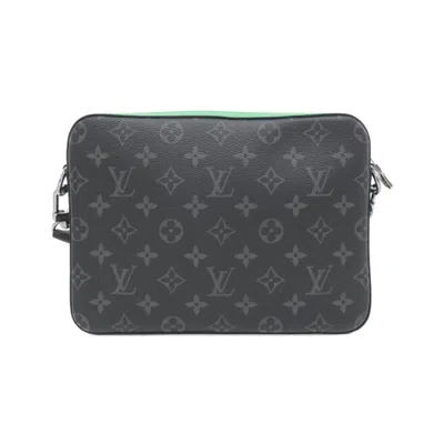 Pre-owned Louis Vuitton Black Coated Canvas Pouch Shoulder Bag ()