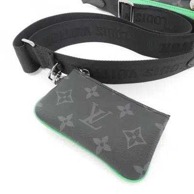 Pre-owned Louis Vuitton Black Coated Canvas Pouch Shoulder Bag ()