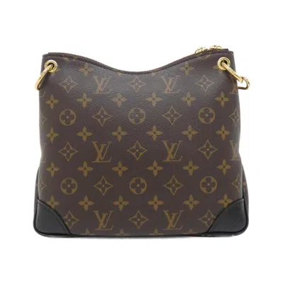 Pre-owned Louis Vuitton Black Dark Brown Marron Coated Canvas Shoulder Bag ()