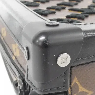 Pre-owned Louis Vuitton Black Dark Brown Marron Coated Canvas Shoulder Bag ()