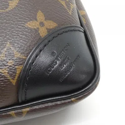 Pre-owned Louis Vuitton Black Dark Brown Marron Coated Canvas Shoulder Bag ()