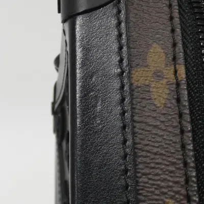 Pre-owned Louis Vuitton Black Dark Brown Marron Coated Canvas Shoulder Bag ()