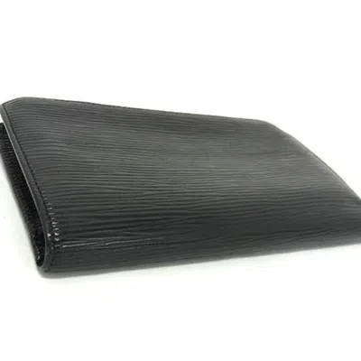 Pre-owned Louis Vuitton Black Epi Leather Long Bill Wallet (bi-fold) ()