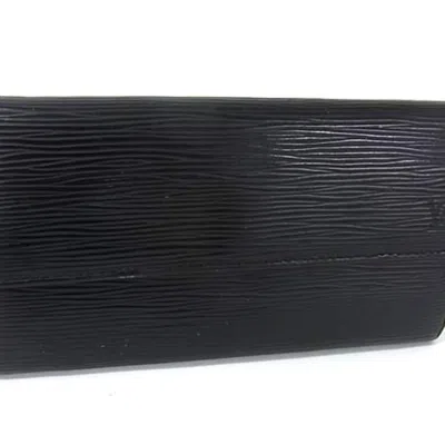 Pre-owned Louis Vuitton Black Epi Leather Long Wallet (bi-fold) ()
